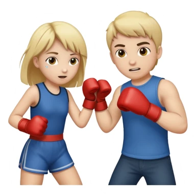 Girl punching a boy  sticker