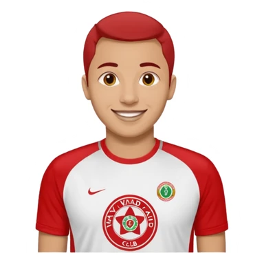 Create a emoji for a widad athletic club fan real t chirt sticker