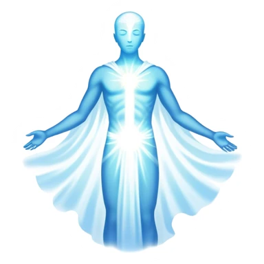 White strong spiritual aura emits from human silhouette  sticker