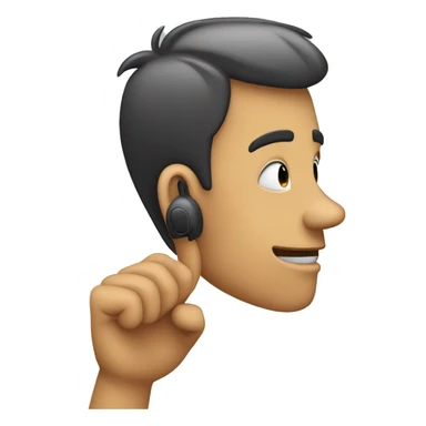 One person whit a hand on  the ear, likes he’s hearing something  sticker