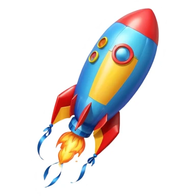 rocket shaped flying balloons sticker