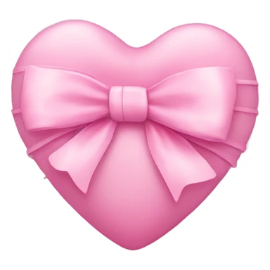 light pink heart wrapped in pink bow sticker