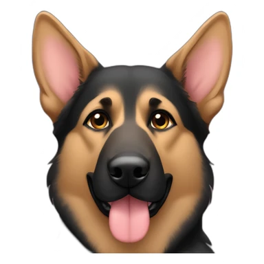 Black german shepherd with tan eyebrows and hearts sticker