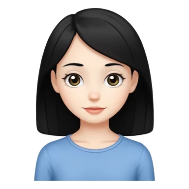 A white skin daughter with black hair and eyes. Skinny and cute sticker