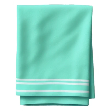 Realistic folded tiffany blue dish towel sticker
