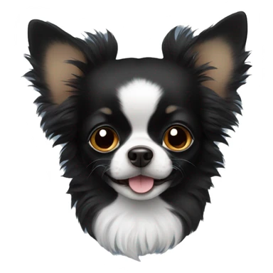 Black fluffy chihuahua  sticker