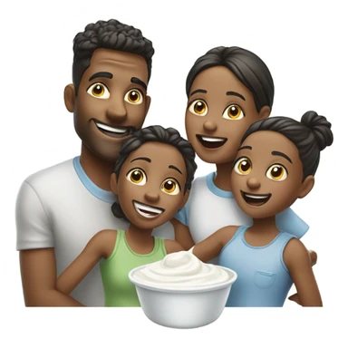 White Family covered in yogurt sticker
