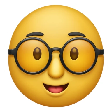 a round yellow circular emoji wearing sunglasses with a cocky face sticker