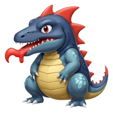 Slimy Grunting Squeamish Sad Blobby Gurgly Gooey Tyrunt-Garchomp-Aggron-Axew-fusion sticker