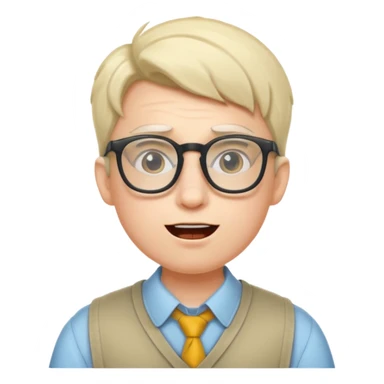 nerd and zany face sticker