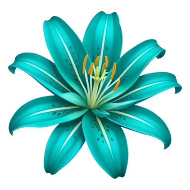 teal lily sticker