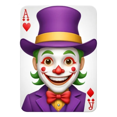 poker card with a funny jolly joker sticker
