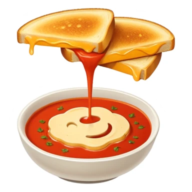 tomato soup with sliced grilled cheese on the side sticker