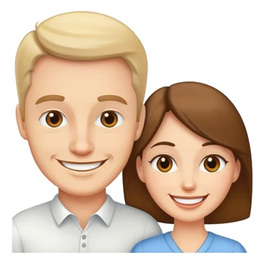 white husband and wife smiling  sticker