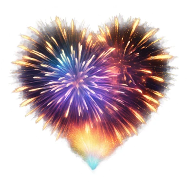 A beautiful heart that is multicoloured and inside is fireworks sticker