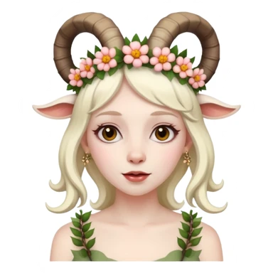 woman with goat horn sticker