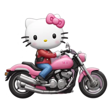 Hello kitty soñando con motos sticker