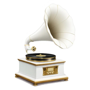 white retro gramophone sticker