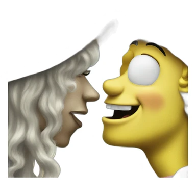 spongebob kissing sandy sticker