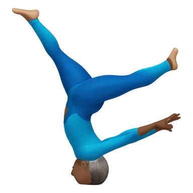 Gymnast in blue leotard in handstand sticker