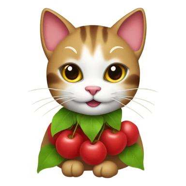 Cat wearing a cherry costume sticker