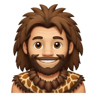 Caveman emoji in animal skin sticker