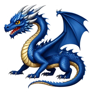 majestic Navy blue dragon sticker