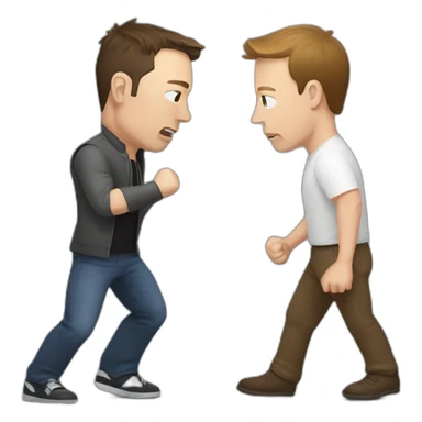 Elon musk fighting with Mark Zuckerberg sticker