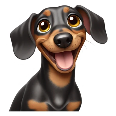 Dapple dachshund with laughing tears  sticker