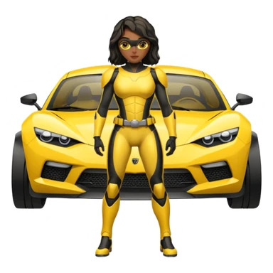 Bumblebee superhero black female car sticker
