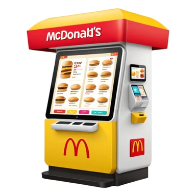 mcdonald's kiosk with various menu options sticker