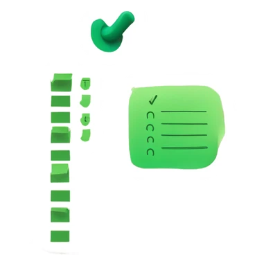 create notes with list with green check mark sticker