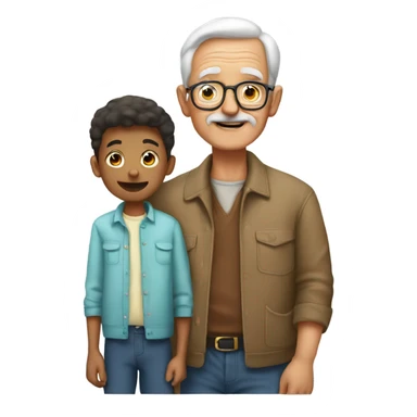 A grandfather with his boy sticker