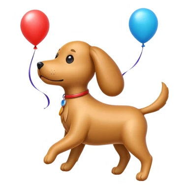 dog shaped flying balloons sticker