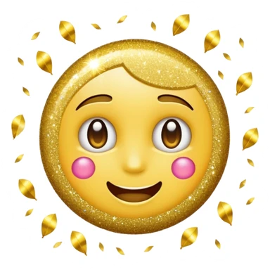 emoji of sparkling shiny glitter, with bright sparkles and shimmering particles, simple cute cartoon style sticker