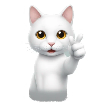 white cat thumb up sticker