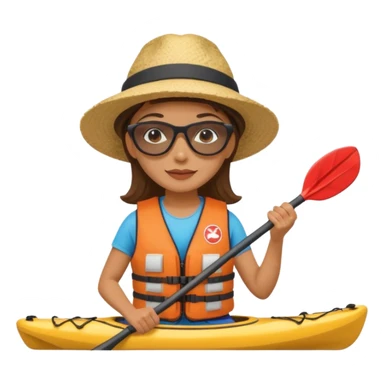 Teacher kayaking beach female sticker