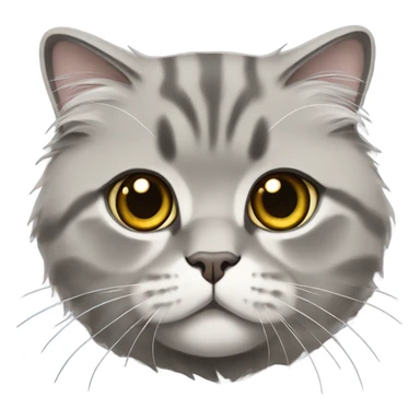 gray scottish fold long-hair cat sticker
