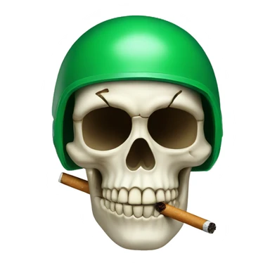 Skull with cigarrette and green helmet sticker