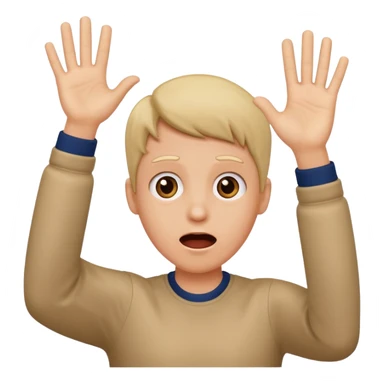 Shocked face with waving hands sticker