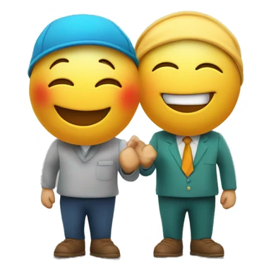 2 happy smileys symbolizing harmonizing and optimization of service at 2 banks on 2 islands. growth mindset, empowerment, future, prosperity sticker