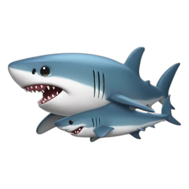 shark with baby sticker