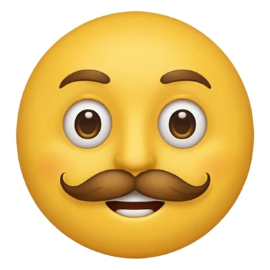 Mustache on a normal  yellow smiley with no dimple and more masculine expression  and regular eyes  sticker