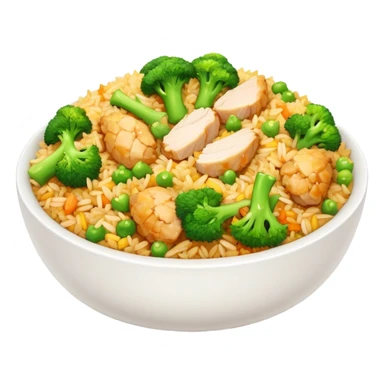 Special fried rice, no onions, no vegetables, with chicken brocoli sticker