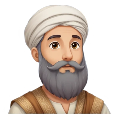 Middle Eastern sage with long beard stroking his beard while looking up at stars sticker