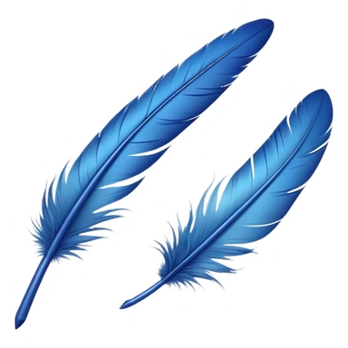 Realistic blue feather sticker