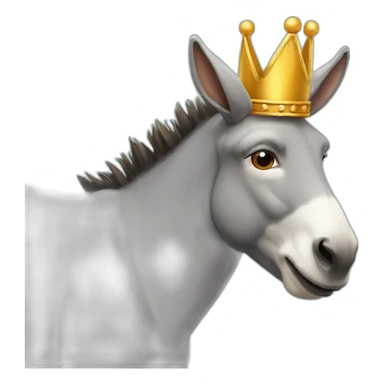 donkey with a crown sticker