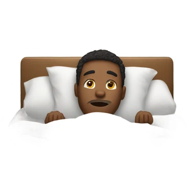Guy laying down in bed lookin to the ceiling sticker