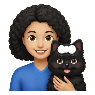 Black Pomeranian with mixed race owner  sticker