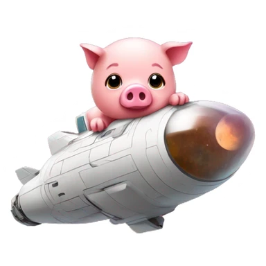 cute lil piggy on a spaceship to mars sticker
